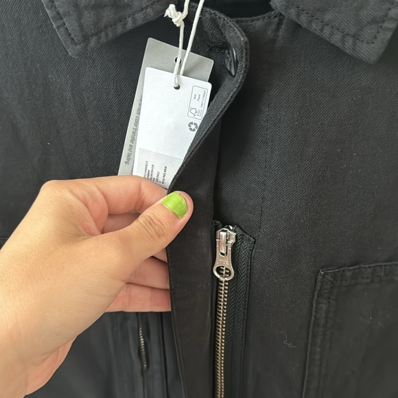 Outerknown Black Station Jumpsuit Playsuit Zip Small Organic Cotton Linen Blend - Picture 5 of 7